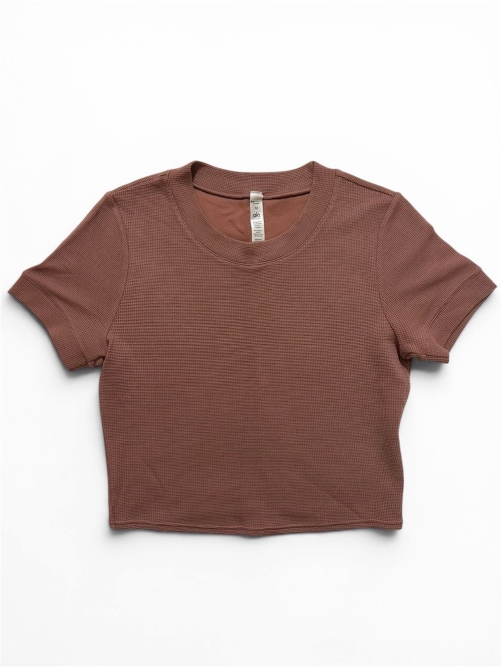 Alo Micro Waffle Sierra Short Sleeve Top maroon